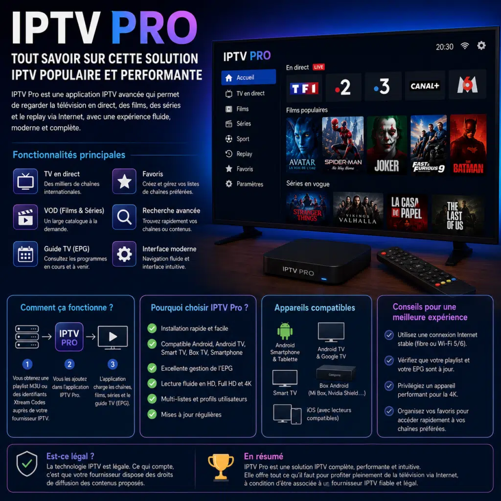 IPTV Pro : tout savoir sur cette solution IPTV populaire et performante